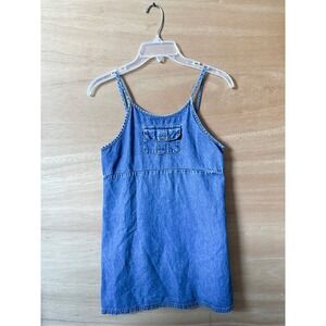 Magic Girl Kids Denim Dress Size 14/16 Blue Sleeveless Casual Summer